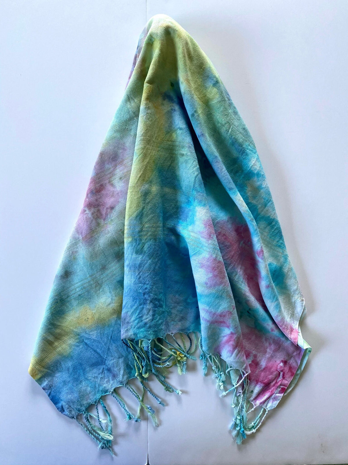 Rainbow Ice Dyed Turkish Beach Towel - Hand Dyed Tie Dye Organic Cotton - Swim Cover Up Blanket Wrap - Spa Bath Towel