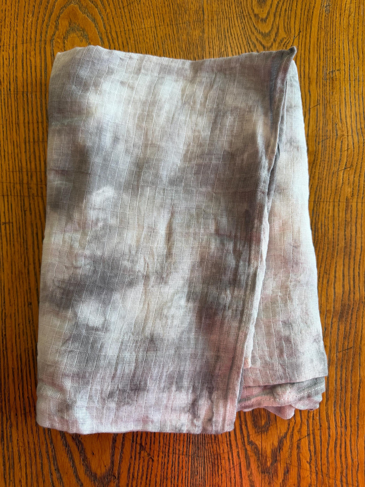 Tie Dye Muslin Swaddle Blanket - Charcoal Gray - Hand-Dyed Cotton Baby Receiving Blanket