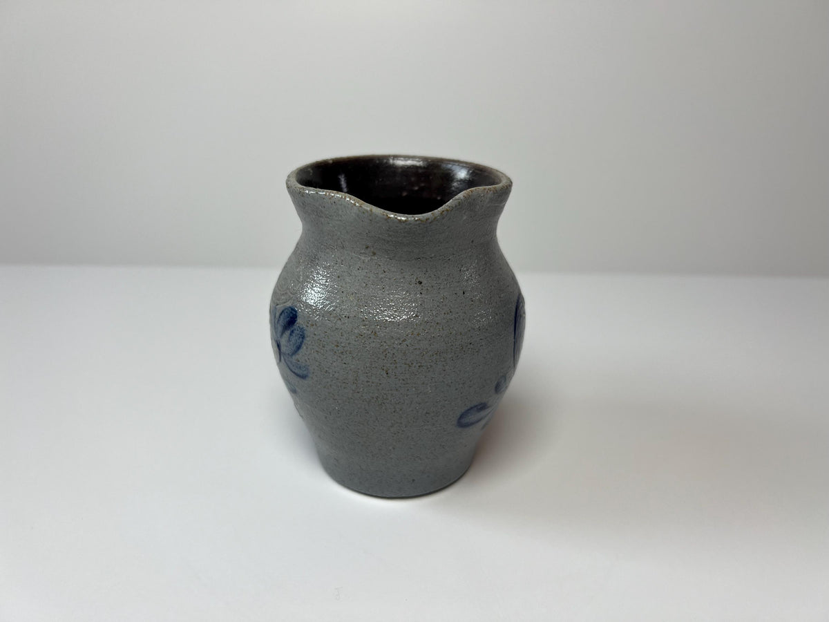 Vintage Rockdale Pottery Pitcher – Hand-Painted Cobalt Blue Heart, 1995