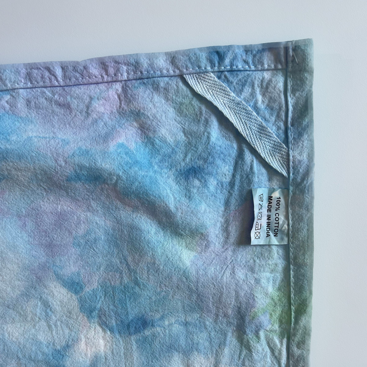Garden Party Ice Dyed Tea Towel - Green Pink Blue - Flour Sack Dish Towel - Marbled Watercolor - 100% Cotton Hand Dyed Kitchen Linens