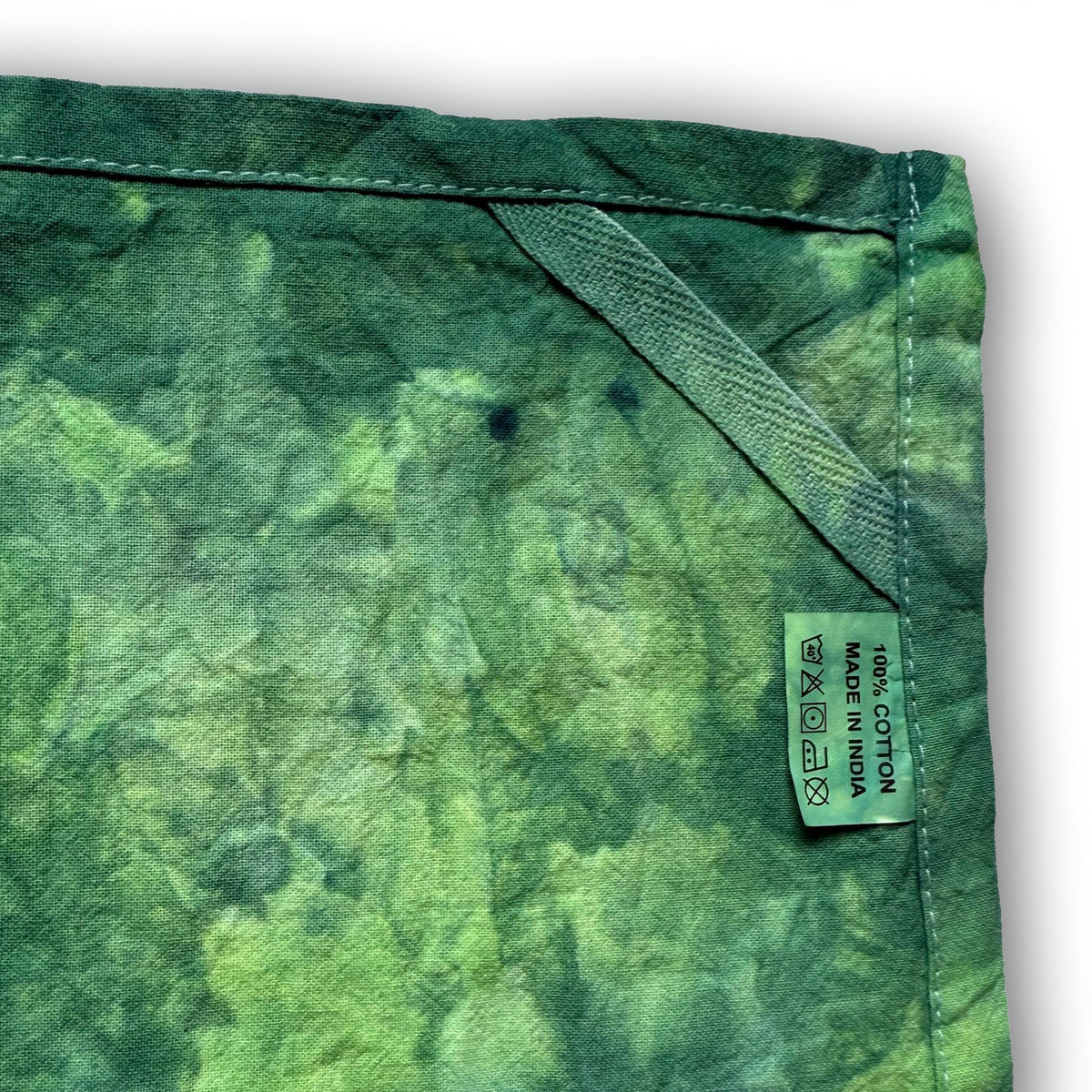 Green Malachite Ice Dyed Tea Towel - Flour Sack Dish Towel - Marbled Watercolor Tie Dye - 100% Cotton Hand Dyed Textiles Kitchen Linens