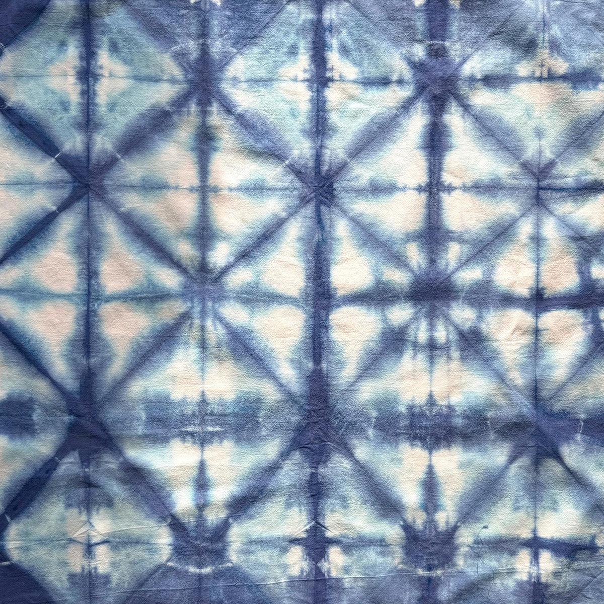 Shibori Tie Dye Kitchen Tea Towel - Hand Dyed 100% Cotton Cloth Textiles - Indigo Blue Geometric - Boho Home Decor Hostess Wedding Gift