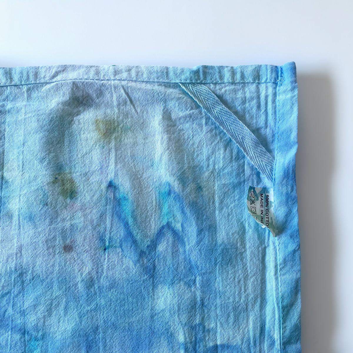 Ice Dye Tea Towel - Sea Glass Blue Tie Dye - Hand Dyed 100% Cotton Cloth Textiles Kitchen Linens - Flour Sack Dish Towel - Home Decor Gift