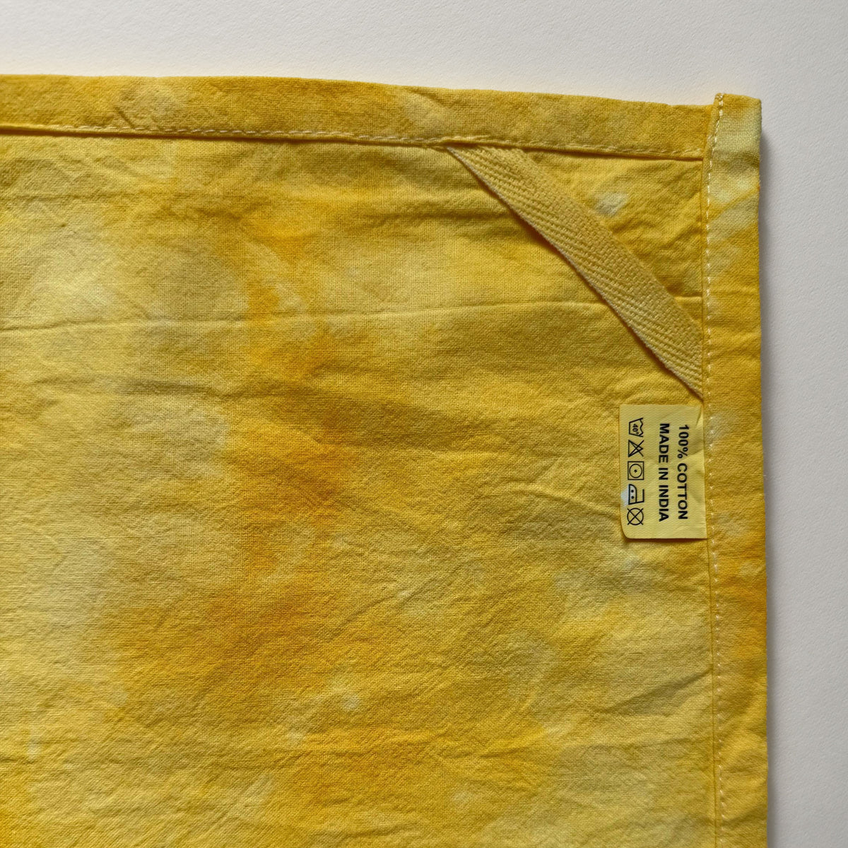 Ice Dye Tea Towel Flour Sack Dish Towel - Sunshine Yellow Tie Dye - Hand Dyed 100% Cotton Cloth Textiles Kitchen Linens - Home Decor Gift