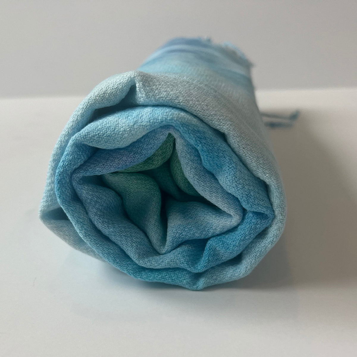 Sea Glass Ice Dyed Turkish Beach Towel - Hand Dyed Blue Green Aqua Tie Dye Organic Cotton - Swim Cover Up Blanket Wrap - Spa Bath Towel