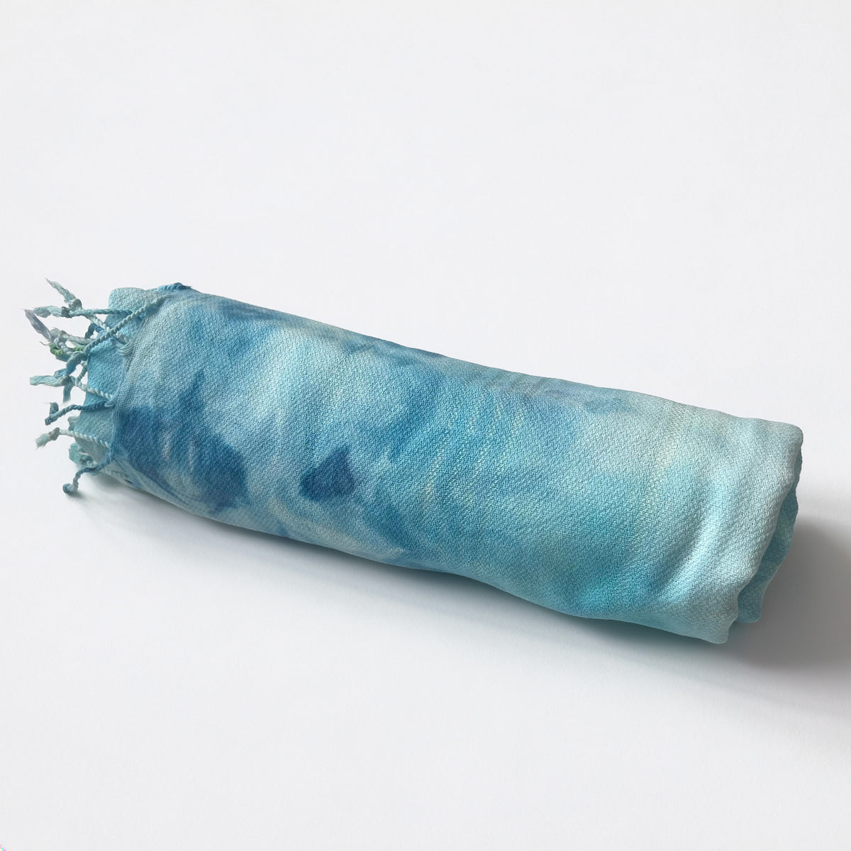 Sea Glass Ice Dyed Turkish Beach Towel - Hand Dyed Blue Green Aqua Tie Dye Organic Cotton - Swim Cover Up Blanket Wrap - Spa Bath Towel