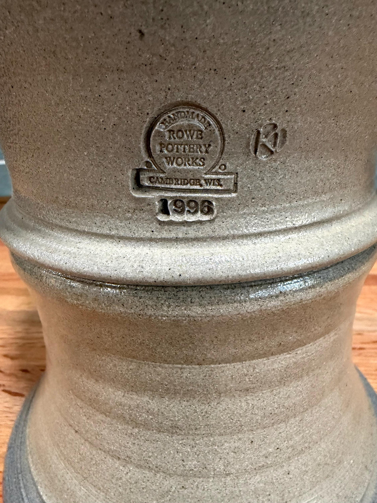 Rowe Pottery Water Cooler Drink Dispenser - Blue Berry Basket - Salt Glaze Stoneware - Brass Spigot - Vintage 1996
