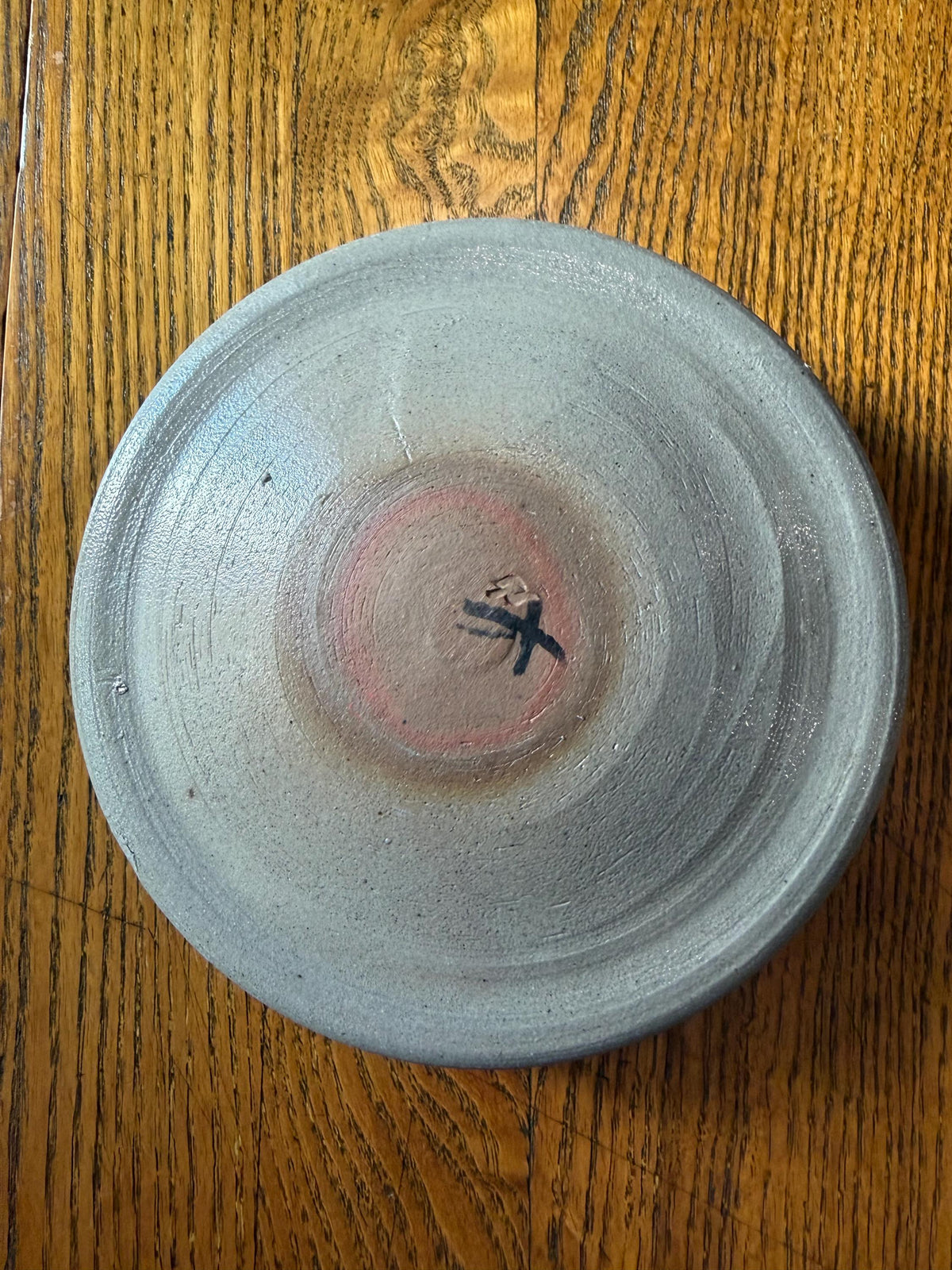 Rowe Pottery Butter Crock with Lid, Wood Handle- Blue Floral - Salt Glaze - Historical Collection