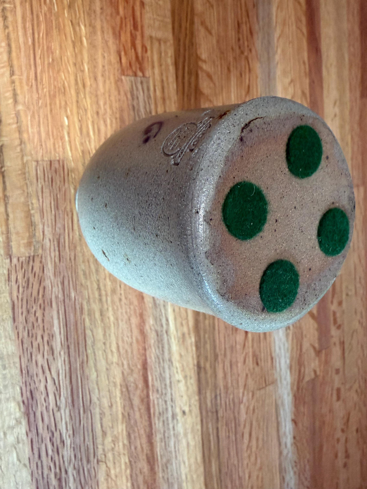 Vintage Rowe Pottery Vase – Cobalt Blue Heart Gray Salt Glaze Stoneware - 1995