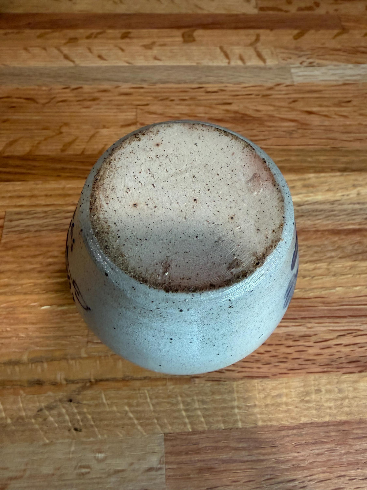 Vintage Rockdale Pottery Cream & Sugar Set, Pitcher and Sugar Bowl with Lid, Hand-Painted Blue Floral, Heart, Salt Glaze