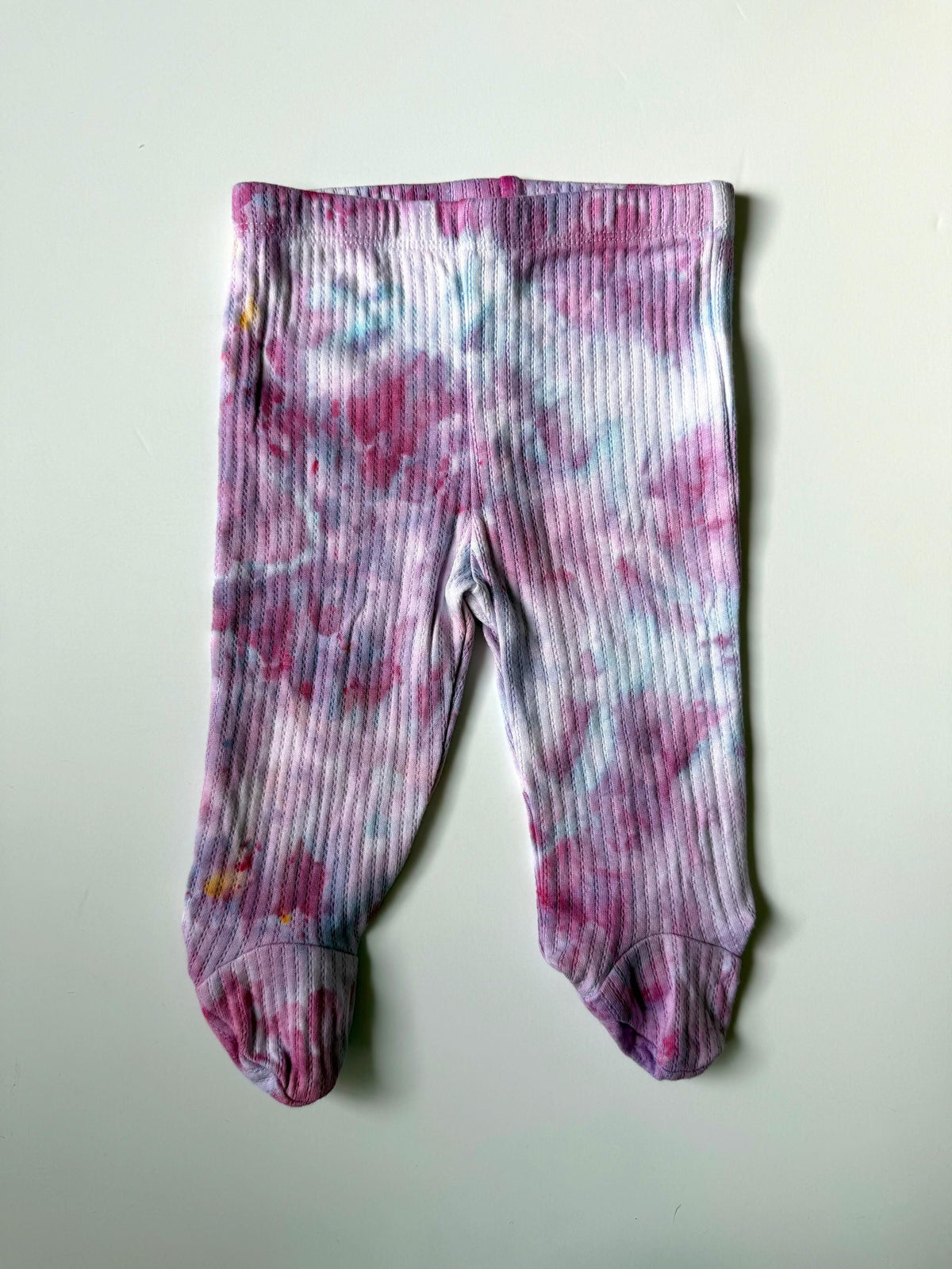 Baby Hospital Outfit Coming Home Set - Hand Dyed Ice Dye Pink Cotton Layette - Girl Shower Gift - Newborn 0-3 Months