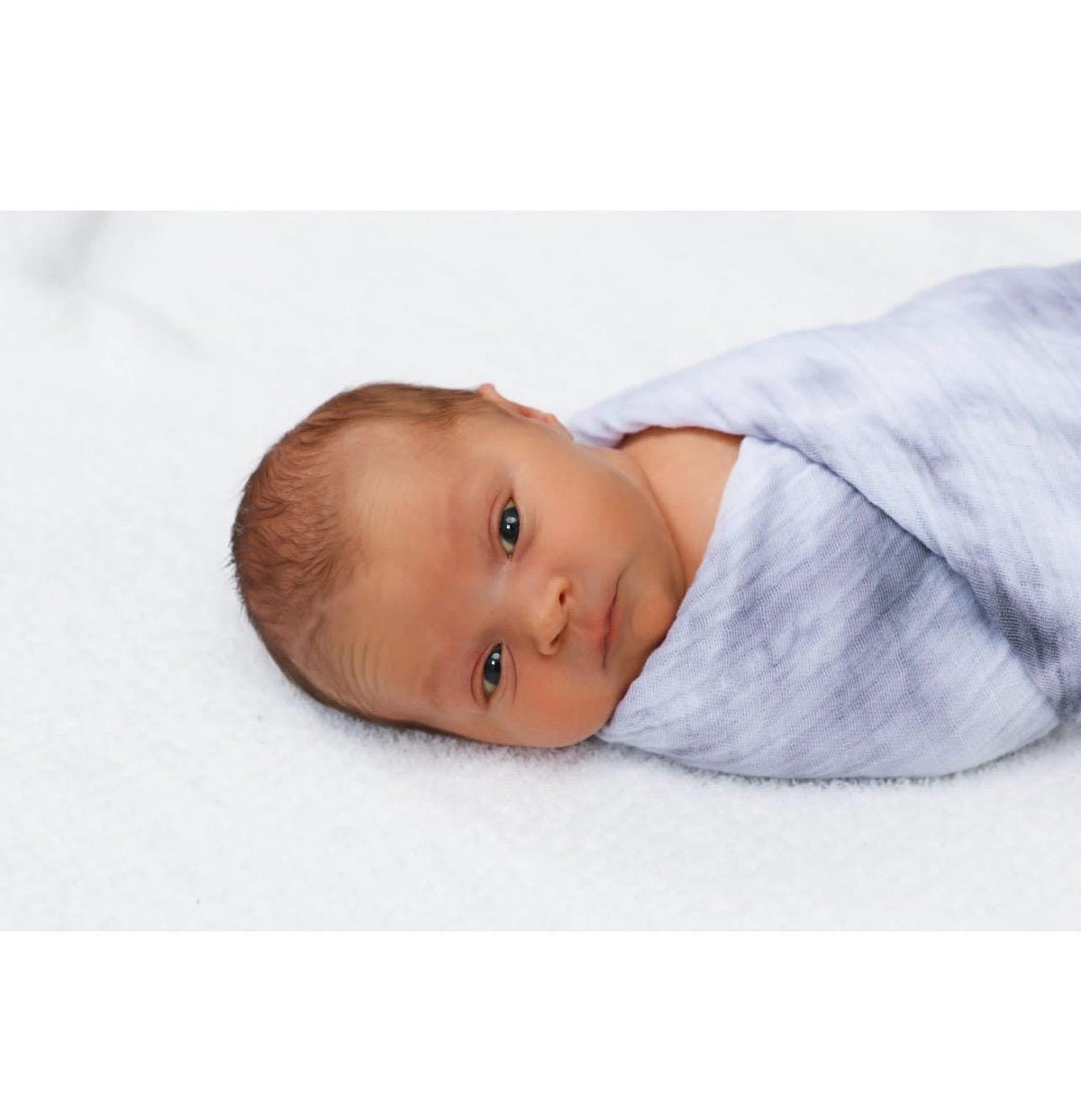 Blue Tie Dye Baby Swaddle Blanket - Hand Dyed Indigo Shibori Cotton Muslin - Shower Gift