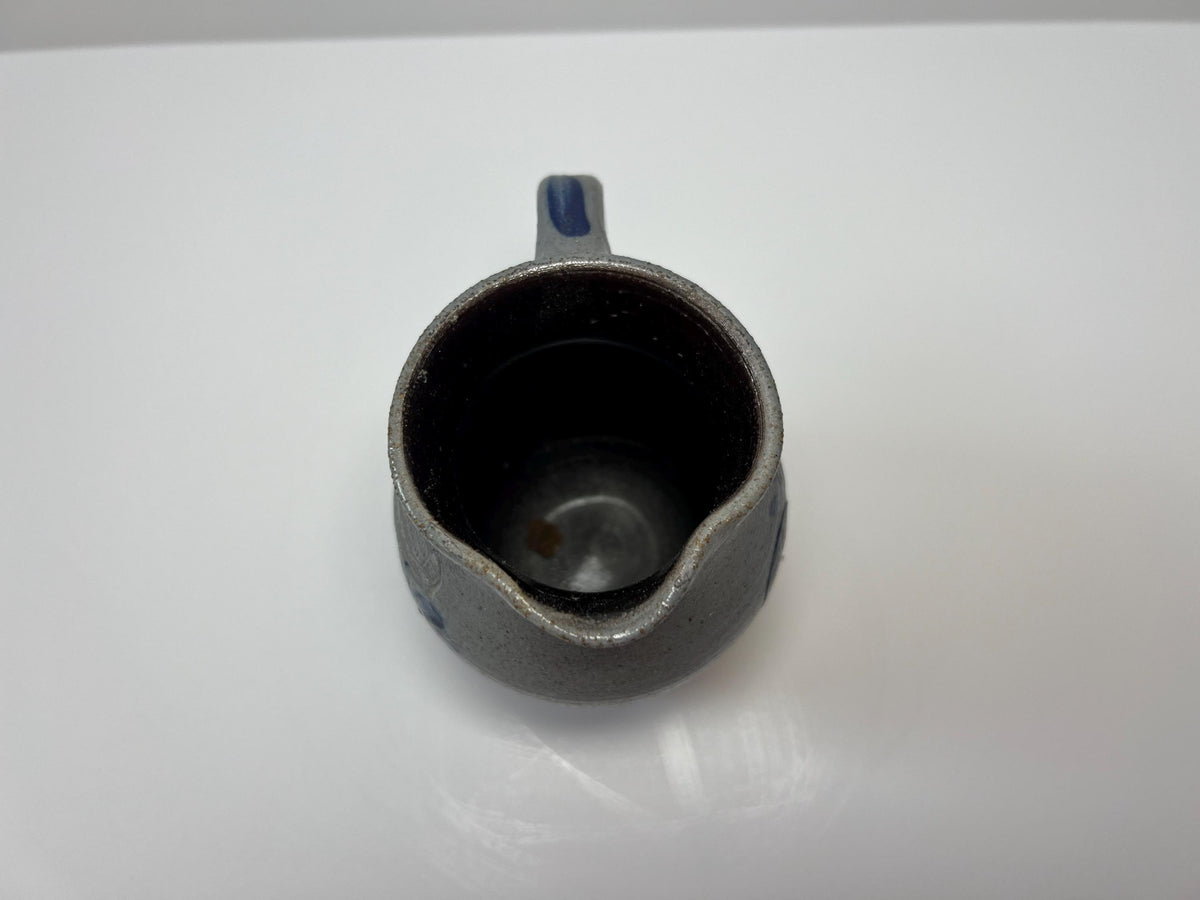 Vintage Rockdale Pottery Pitcher – Hand-Painted Cobalt Blue Heart, 1995