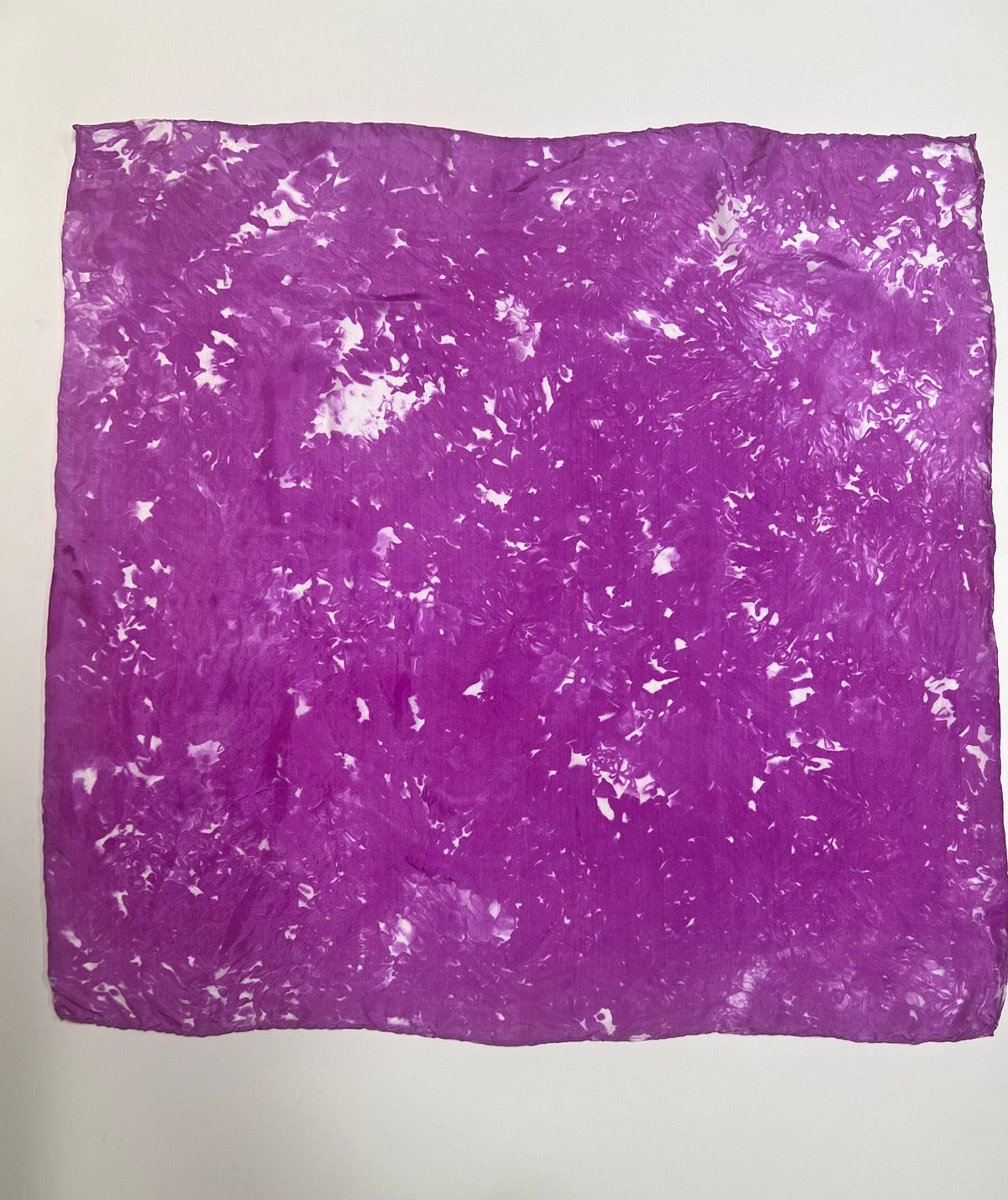 Hand Dyed Silk Scarf: Berry Pink Ice Dye, Habotai Silk Bandana