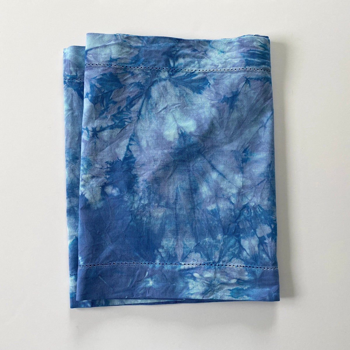 Blue Tie Dye Table Runner Hand Dyed Indigo Shibori 84”  - 100% Cotton Textiles  Linens - Dinner  Party Home Table Decor
