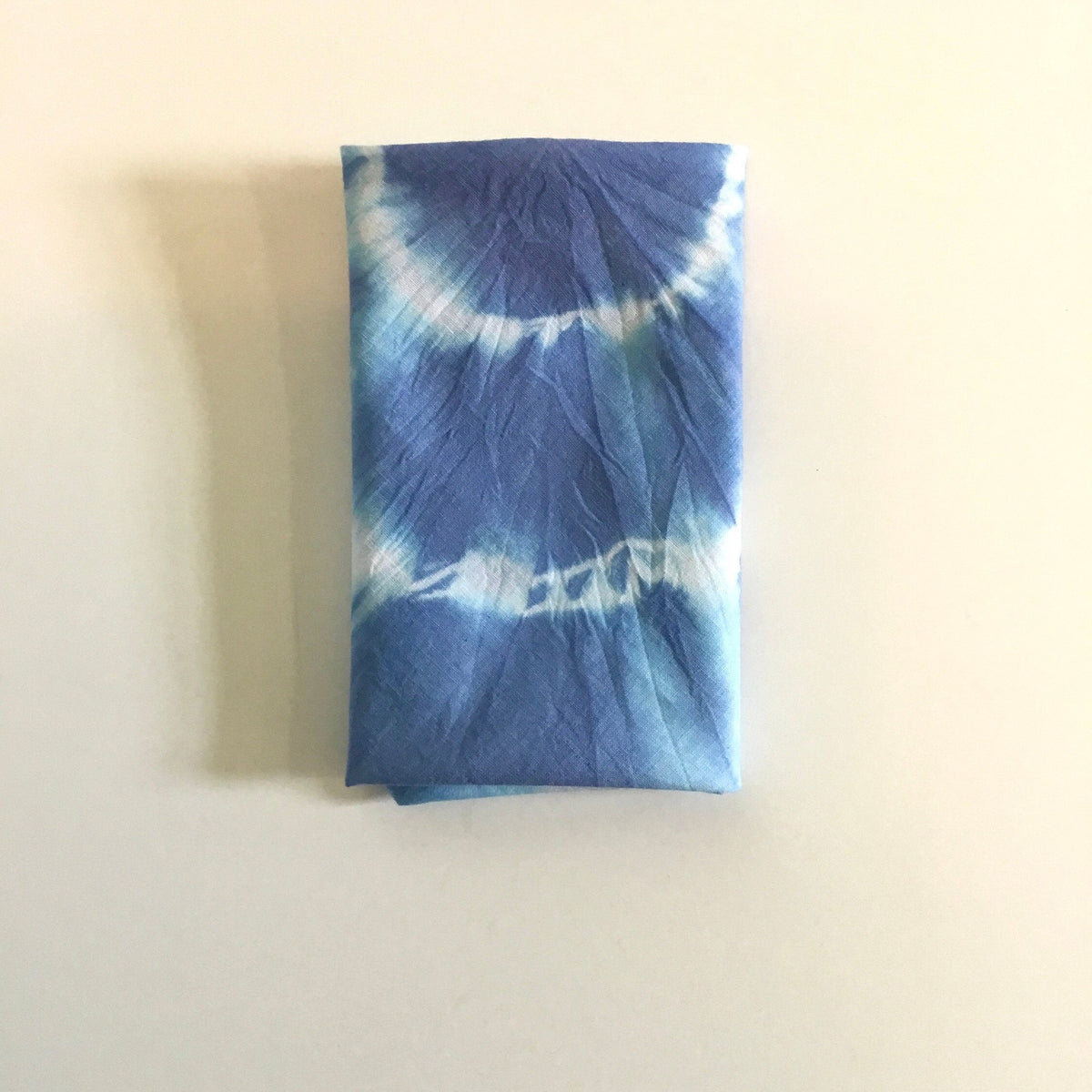 Tie Dye Pocket Square Handkerchief -  Hand Dyed Shibori Indigo Blue Tie Dye Bullseye - Cotton Textiles - Gift for Men Groomsmen Accessory