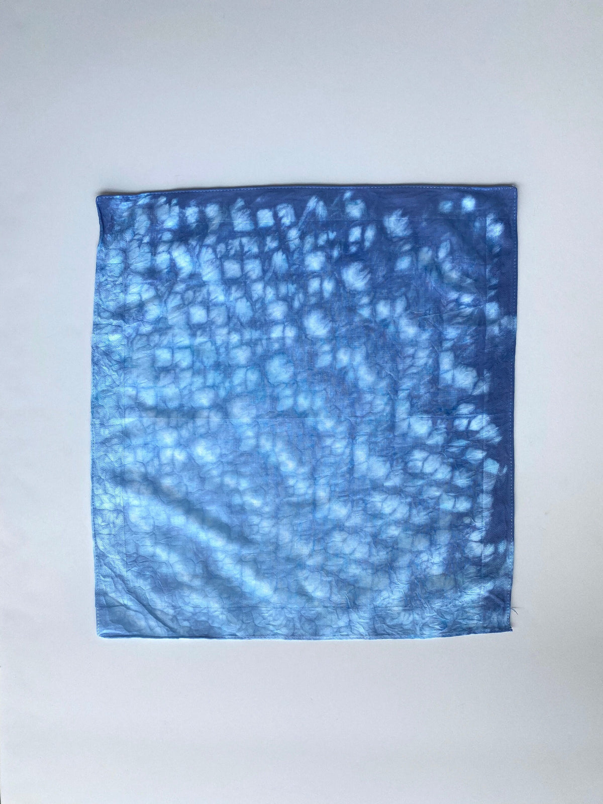 Tie Dye Pocket Square Handkerchief - Hand Dyed Shibori Indigo Blue - Arashi Honeycomb  - 100% Cotton Textiles - Gift for Men