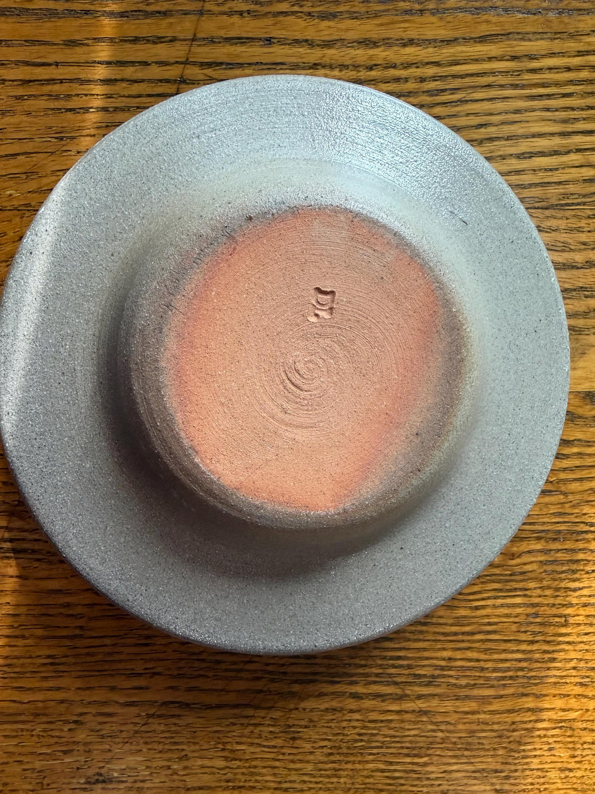 Vintage Rowe Pottery Bean Pot – Gray Salt Glaze, Cobalt Blue Stars 1999