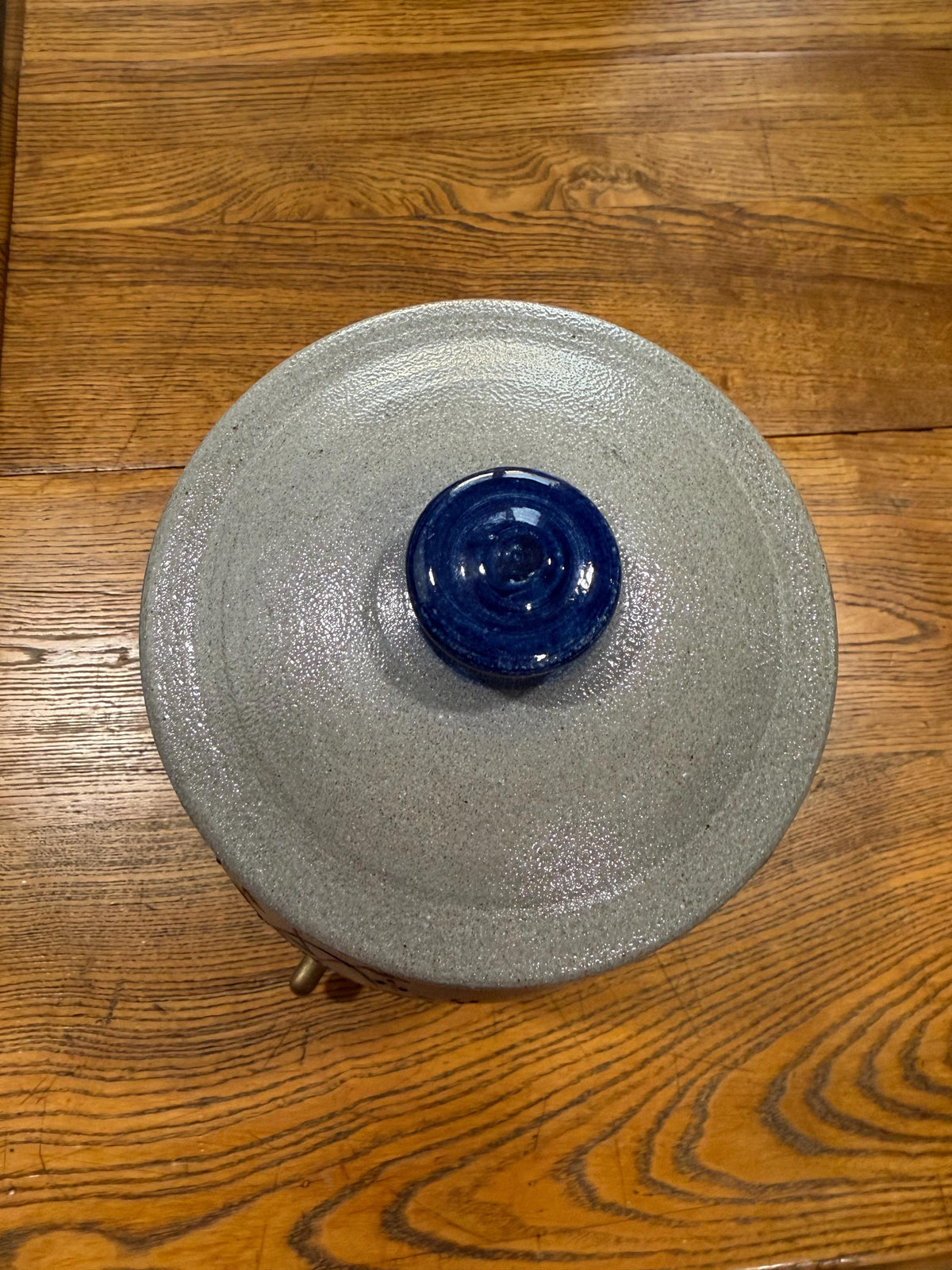 Rowe Pottery Water Cooler Drink Dispenser -  Blue Berry Basket - Salt Glaze Stoneware - Brass Spigot - Vintage 1996