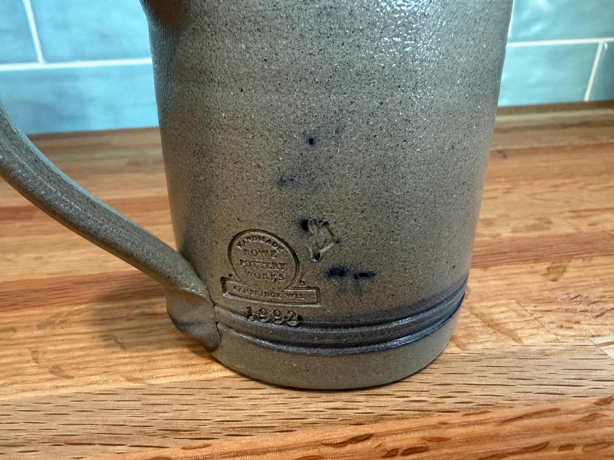 Vintage Rowe Pottery Golf Club Mug – Cobalt Blue, Salt Glazed Stoneware