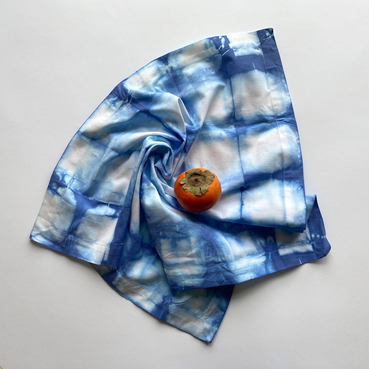 Shibori Dinner Napkins Set of 6 - Indigo Blue Hand Dyed Tie Dye 100% Cotton - Reusable Cloth Table Linens Textiles - Housewarming Host Hostess Gift