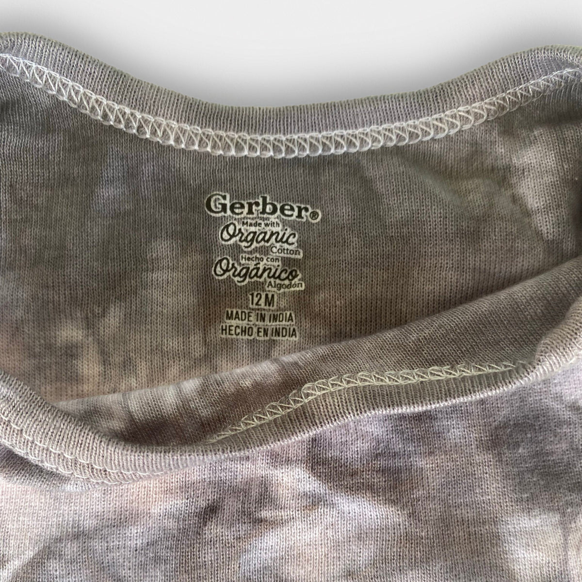 Hand-Dyed Tie Dye Baby Onesie: Charcoal Gray Organic Cotton