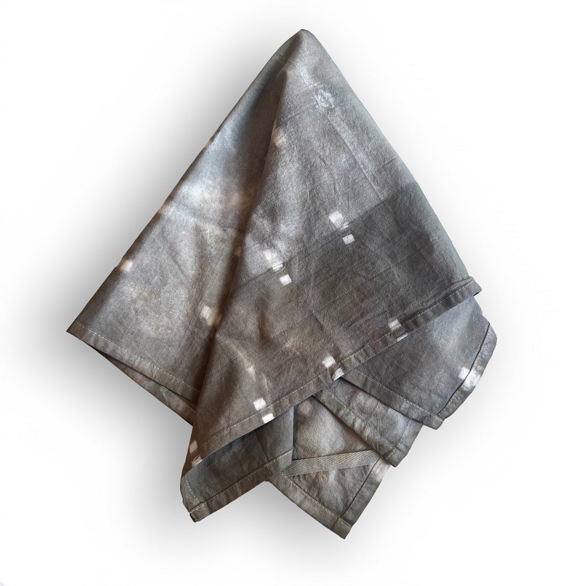 Hand Dyed Shibori Tea Towels: Charcoal Gray Cotton Dish Cloths, Set of 3