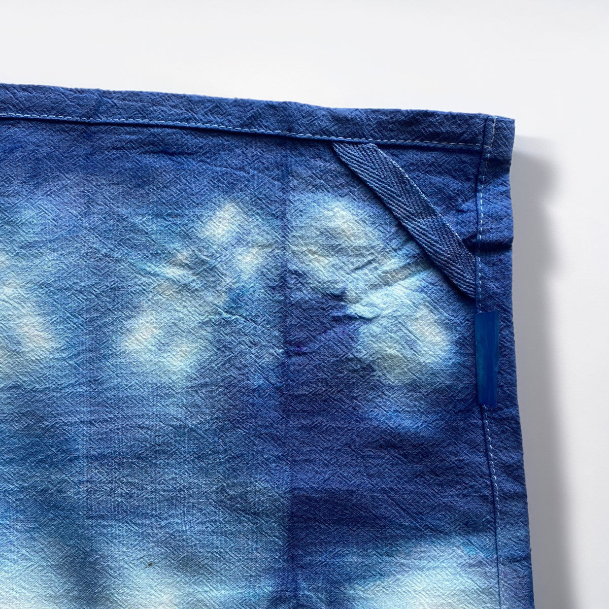 Shibori Tie Dye Kitchen Tea Towel - Hand Dyed 100% Cotton Cloth Textiles - Indigo Blue Geometric - Boho Home Decor Hostess Wedding Gift
