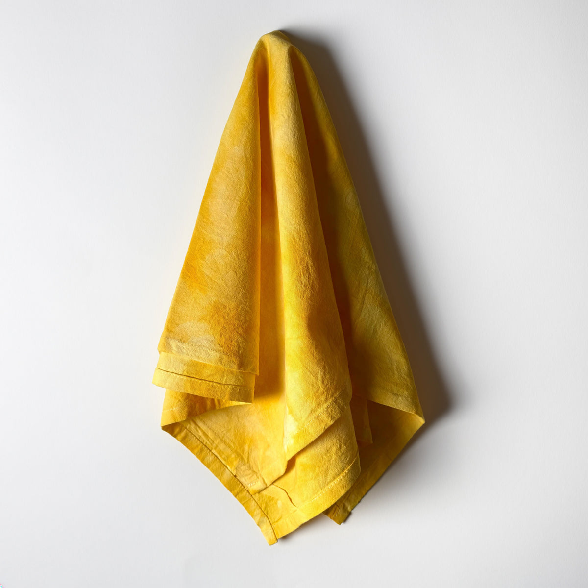 Ice Dye Tea Towel Flour Sack Dish Towel - Sunshine Yellow Tie Dye -  Hand Dyed 100% Cotton Cloth Textiles Kitchen Linens - Home Decor Gift