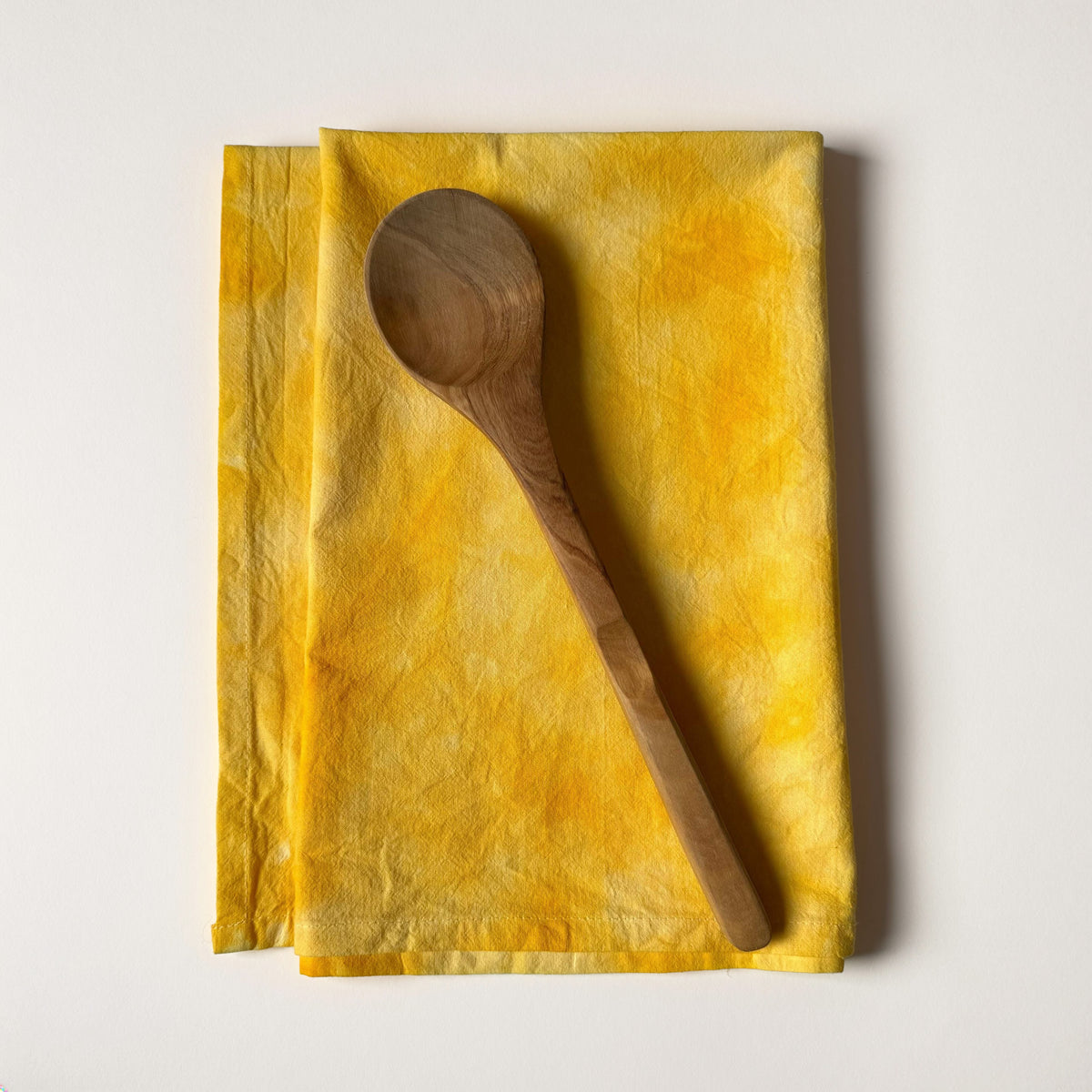 Ice Dye Tea Towel Flour Sack Dish Towel - Sunshine Yellow Tie Dye -  Hand Dyed 100% Cotton Cloth Textiles Kitchen Linens - Home Decor Gift