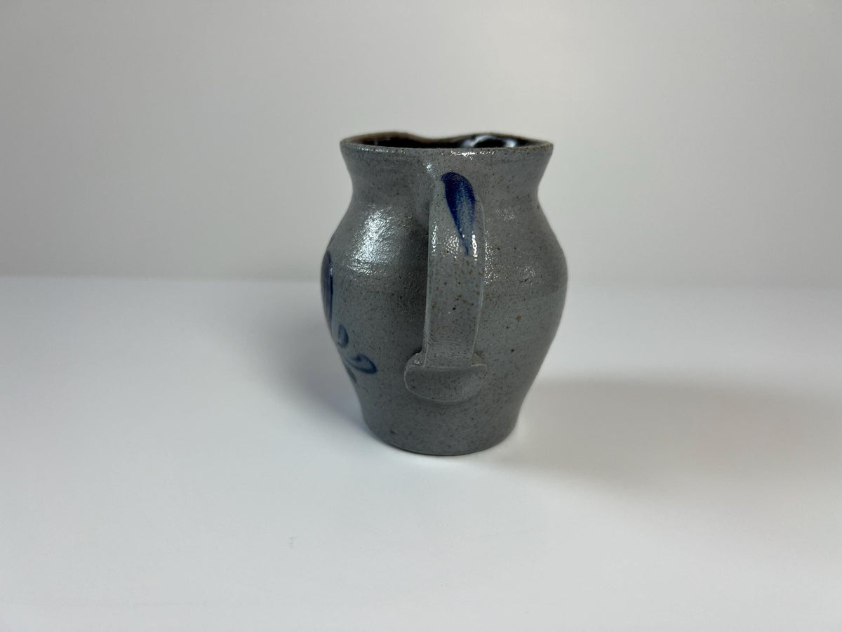 Vintage Rockdale Pottery Pitcher – Hand-Painted Cobalt Blue Heart, 1995