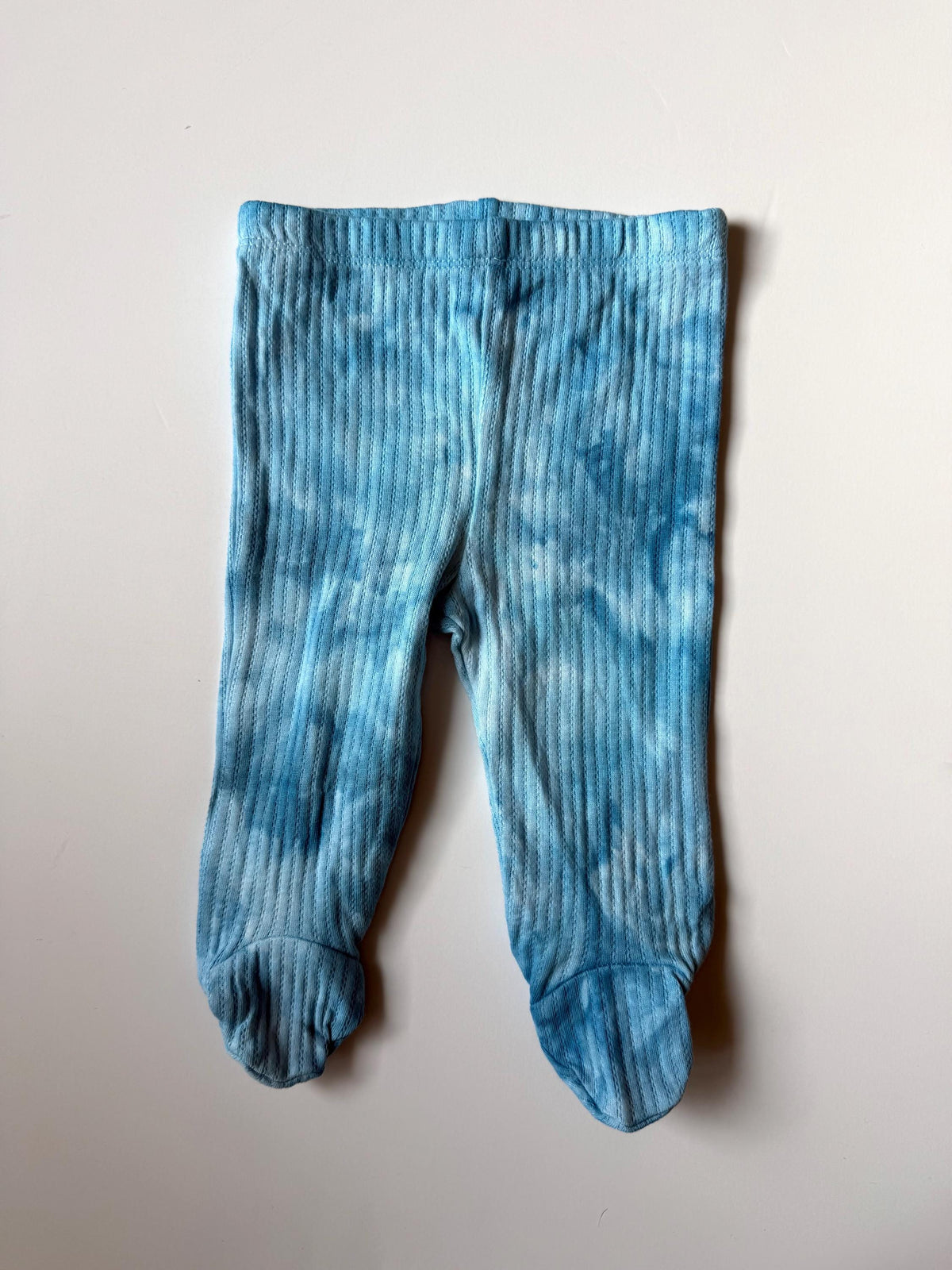Ice Dye Baby Layette Set – Blue Cotton Outfit, Newborn Gift