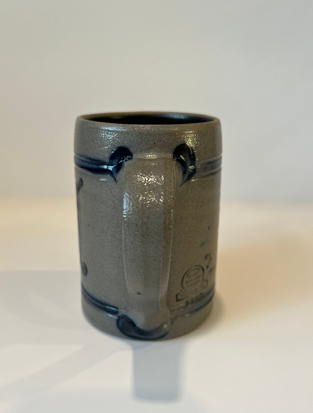 Vintage Rowe Pottery Golf Club Mug – Cobalt Blue, Salt Glazed Stoneware